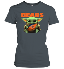 Baby Yoda Loves The Chicago Bears Star Wars Baby Yoda Hugs Bears NFL Womens T-Shirt Womens T-Shirt - VeigarTee