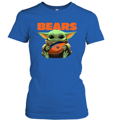 Baby Yoda Loves The Chicago Bears Star Wars Baby Yoda Hugs Bears NFL Womens T-Shirt Womens T-Shirt - VeigarTee