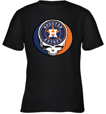 Houston Astros Grateful Dead Steal Your Face Baseball Youth T-Shirt Youth T-Shirt / Black / XS Youth T-Shirt - VeigarTee