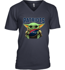 Baby Yoda Loves The New England Patriots Star Wars Baby Yoda Hugs Patriots NFL Mens V-Neck T-Shirt Mens V-Neck T-Shirt - VeigarTee