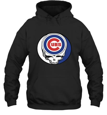 Chicago Cubs Grateful Dead Steal Your Face Baseball Adult Hoodie Sweatshirt Adult Hoodie Sweatshirt / Black / S Adult Hoodie Sweatshirt - VeigarTee