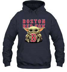 Baby Yoda Hugs Loves The Boston Red Sox Baseball Adult Hoodie Sweatshirt Adult Hoodie Sweatshirt - VeigarTee