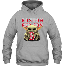 Baby Yoda Hugs Loves The Boston Red Sox Baseball Adult Hoodie Sweatshirt Adult Hoodie Sweatshirt - VeigarTee