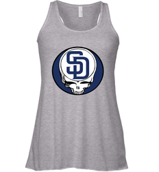 San Diego Padres Grateful Dead Steal Your Face Baseball Womens Racerback Tank Top