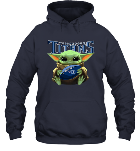 Baby Yoda Loves The Tennessee Titans Star Wars Baby Yoda Hugs Titans NFL Adult Hoodie Sweatshirt