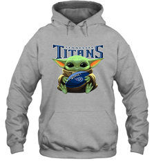 Baby Yoda Loves The Tennessee Titans Star Wars Baby Yoda Hugs Titans NFL Adult Hoodie Sweatshirt Adult Hoodie Sweatshirt - VeigarTee
