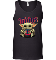 Baby Yoda Hugs Loves The Minnesota Twins Baseball Mens Tank Top Mens Tank Top - VeigarTee
