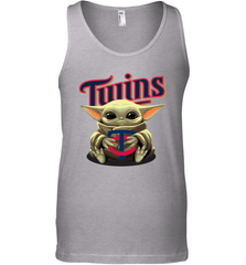 Baby Yoda Hugs Loves The Minnesota Twins Baseball Mens Tank Top Mens Tank Top - VeigarTee