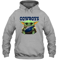 Baby Yoda Loves The Dallas Cowboys Star Wars Baby Yoda Hugs Cowboys NFL Adult Hoodie Sweatshirt Adult Hoodie Sweatshirt - VeigarTee