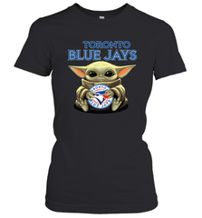 Baby Yoda Hugs Loves The Toronto Blue Jays Baseball Womens T-Shirt Womens T-Shirt - VeigarTee