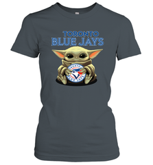 Baby Yoda Hugs Loves The Toronto Blue Jays Baseball Womens T-Shirt Womens T-Shirt - VeigarTee