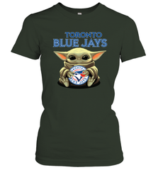 Baby Yoda Hugs Loves The Toronto Blue Jays Baseball Womens T-Shirt Womens T-Shirt - VeigarTee