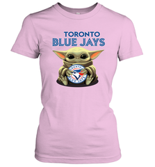 Baby Yoda Hugs Loves The Toronto Blue Jays Baseball Womens T-Shirt Womens T-Shirt - VeigarTee