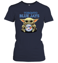 Baby Yoda Hugs Loves The Toronto Blue Jays Baseball Womens T-Shirt Womens T-Shirt - VeigarTee