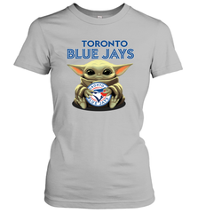 Baby Yoda Hugs Loves The Toronto Blue Jays Baseball Womens T-Shirt Womens T-Shirt - VeigarTee