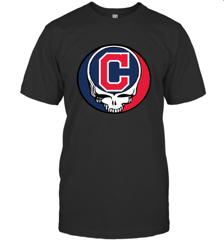 Cleveland Indians Grateful Dead Steal Your Face Baseball Mens T-Shirt Mens T-Shirt / Black / S Mens T-Shirt - VeigarTee