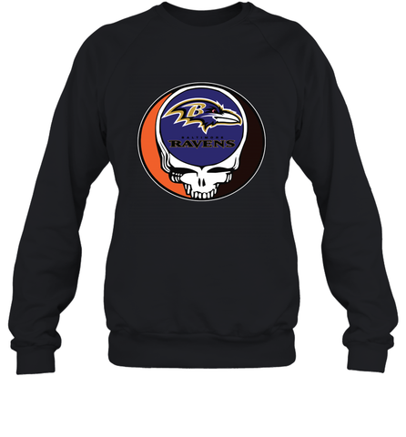 Baltimore Ravens Grateful Dead Steal Your Face NFL Football Adult Sweatshirt Adult Sweatshirt / Black / S Adult Sweatshirt - VeigarTee