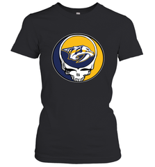 Nashville Predators Grateful Dead Steal Your Face Hockey NHL Womens T-Shirt Womens T-Shirt - VeigarTee