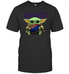 Baby Yoda Loves The New York Giants Star Wars Baby Yoda Hugs Giants NFL Mens T-Shirt Mens T-Shirt - VeigarTee