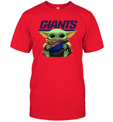 Baby Yoda Loves The New York Giants Star Wars Baby Yoda Hugs Giants NFL Mens T-Shirt Mens T-Shirt - VeigarTee