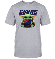Baby Yoda Loves The New York Giants Star Wars Baby Yoda Hugs Giants NFL Mens T-Shirt Mens T-Shirt - VeigarTee