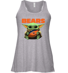 Baby Yoda Loves The Chicago Bears Star Wars Baby Yoda Hugs Bears NFL Womens Racerback Tank Top Womens Racerback Tank Top - VeigarTee