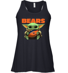 Baby Yoda Loves The Chicago Bears Star Wars Baby Yoda Hugs Bears NFL Womens Racerback Tank Top Womens Racerback Tank Top - VeigarTee