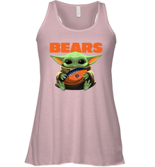 Baby Yoda Loves The Chicago Bears Star Wars Baby Yoda Hugs Bears NFL Womens Racerback Tank Top Womens Racerback Tank Top - VeigarTee