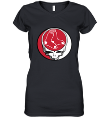 Boston Red Sox Grateful Dead Steal Your Face Baseball Womens V-Neck T-Shirt Womens V-Neck T-Shirt - VeigarTee