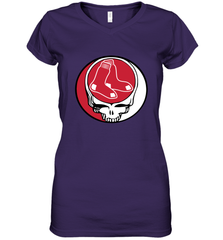 Boston Red Sox Grateful Dead Steal Your Face Baseball Womens V-Neck T-Shirt Womens V-Neck T-Shirt - VeigarTee