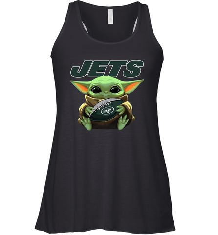 Baby Yoda Loves The New York Jets Star Wars Baby Yoda Hugs Jets NFL Womens Racerback Tank Top Womens Racerback Tank Top / Black / XS Womens Racerback Tank Top - VeigarTee