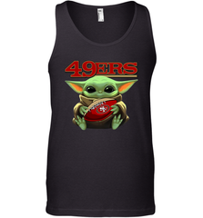 Baby Yoda Loves The San Francisco 49ers Star Wars Baby Yoda Hugs 49ers NFL Mens Tank Top Mens Tank Top - VeigarTee