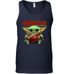 Baby Yoda Loves The San Francisco 49ers Star Wars Baby Yoda Hugs 49ers NFL Mens Tank Top Mens Tank Top - VeigarTee