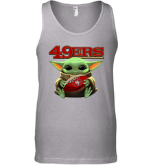 Baby Yoda Loves The San Francisco 49ers Star Wars Baby Yoda Hugs 49ers NFL Mens Tank Top Mens Tank Top - VeigarTee