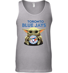 Baby Yoda Hugs Loves The Toronto Blue Jays Baseball Mens Tank Top Mens Tank Top - VeigarTee