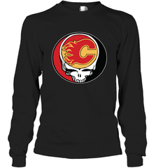 Calgary Flames Grateful Dead Steal Your Face Hockey NHL Adult Long Sleeve T-Shirt Adult Long Sleeve T-Shirt - VeigarTee