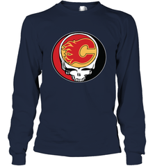 Calgary Flames Grateful Dead Steal Your Face Hockey NHL Adult Long Sleeve T-Shirt Adult Long Sleeve T-Shirt - VeigarTee
