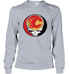 Calgary Flames Grateful Dead Steal Your Face Hockey NHL Adult Long Sleeve T-Shirt Adult Long Sleeve T-Shirt - VeigarTee