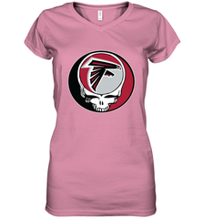 Atlanta Falcons Grateful Dead Steal Your Face NFL Football Womens V-Neck T-Shirt Womens V-Neck T-Shirt - VeigarTee