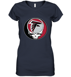 Atlanta Falcons Grateful Dead Steal Your Face NFL Football Womens V-Neck T-Shirt