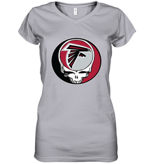Atlanta Falcons Grateful Dead Steal Your Face NFL Football Womens V-Neck T-Shirt Womens V-Neck T-Shirt - VeigarTee
