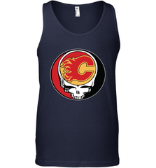 Calgary Flames Grateful Dead Steal Your Face Hockey NHL Mens Tank Top Mens Tank Top - VeigarTee