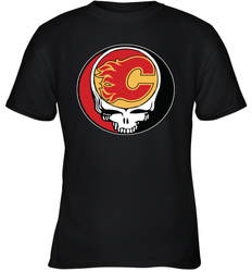 Calgary Flames Grateful Dead Steal Your Face Hockey NHL Youth T-Shirt