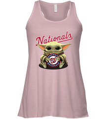 Baby Yoda Hugs Loves The Washington Nationals Baseball Womens Racerback Tank Top Womens Racerback Tank Top - VeigarTee