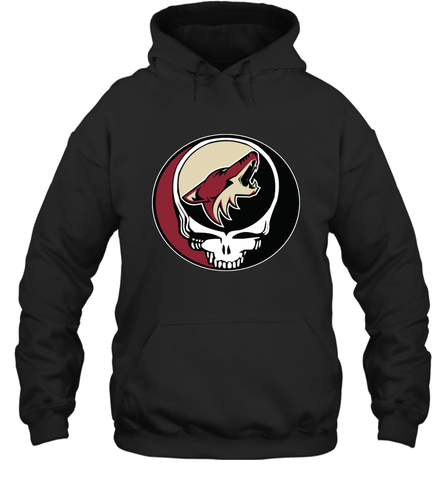 Arizona Coyotes Grateful Dead Steal Your Face Hockey NHL Adult Hoodie Sweatshirt Adult Hoodie Sweatshirt / Black / S Adult Hoodie Sweatshirt - VeigarTee