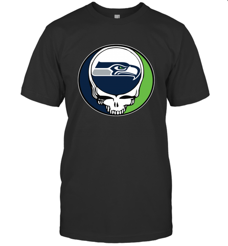 Seattle Seahawks Grateful Dead Steal Your Face NFL Football Mens T-Shirt Mens T-Shirt / Black / S Mens T-Shirt - VeigarTee