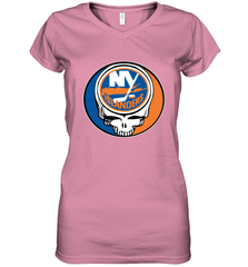 New York Islanders Grateful Dead Steal Your Face Hockey NHL Womens V-Neck T-Shirt Womens V-Neck T-Shirt - VeigarTee