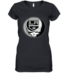 Los Angeles Kings Grateful Dead Steal Your Face Hockey NHL Womens V-Neck T-Shirt
