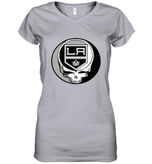 Los Angeles Kings Grateful Dead Steal Your Face Hockey NHL Womens V-Neck T-Shirt Womens V-Neck T-Shirt - VeigarTee