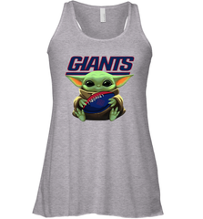 Baby Yoda Loves The New York Giants Star Wars Baby Yoda Hugs Giants NFL Womens Racerback Tank Top Womens Racerback Tank Top - VeigarTee